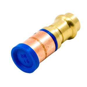 20mm PEX Copper Crimp to Copper Press Adaptor SDR7.4 WaterMark Approved Lead Free Brass