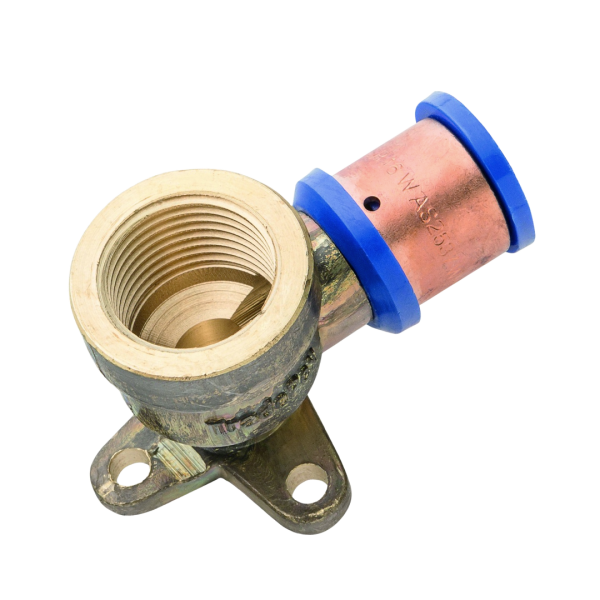 16mm PEX Copper Crimp Lugged Female Elbow 1/2" SDR7.4 WaterMark Approved Lead Free Brass