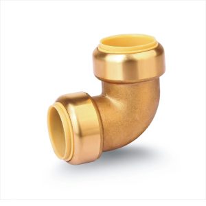 PEX PUSH FIT ELBOW 16MM LEAD FREE WATERMARK BRASS