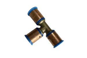 16mm PEX Copper Crimp Equal Tee SDR7.4 WaterMark Approved Lead Free Brass