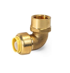 20mm x 3/4" PEX Elbow Female Push Fit – Lead Free Brass WaterMark