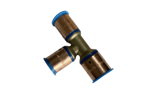 20-20-16mm PEX Copper Crimp Reducing Tee SDR7.4 WaterMark Approved Lead Free Brass
