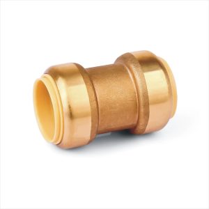 PEX PUSH FIT STRAIGHT COUPLING 16MM LEAD FREE WATERMARK BRASS