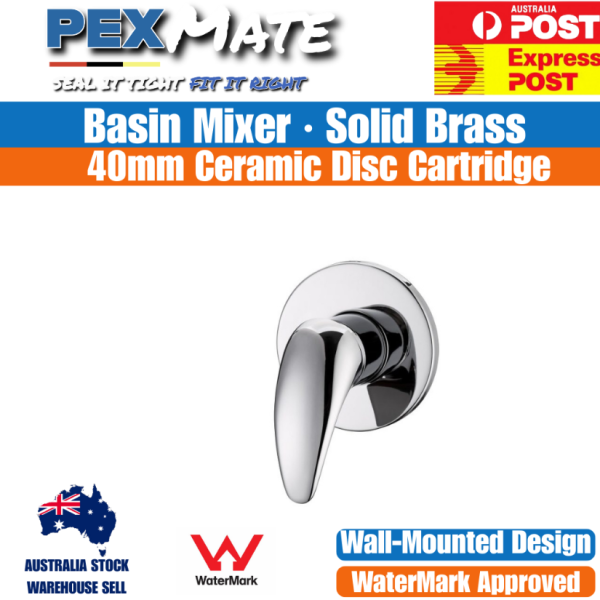 Wall Mixer Tap | WaterMark | Ceramic Cartridge | Chrome | Built-in - Image 2