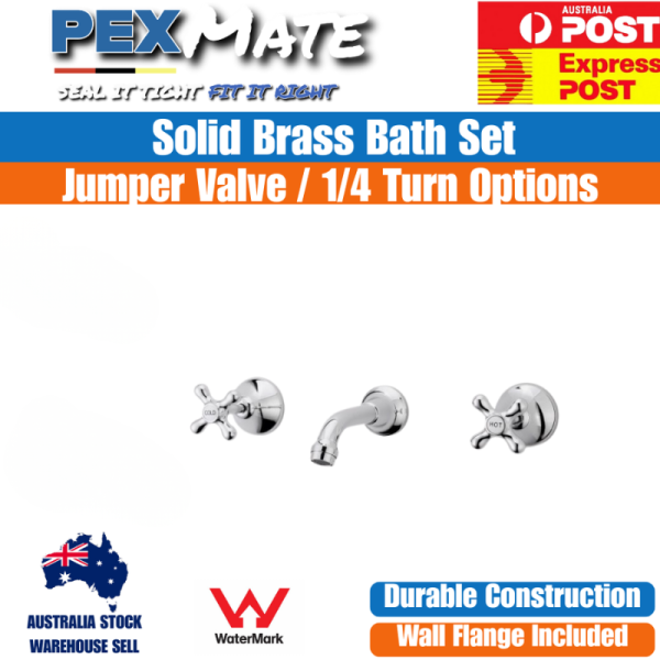 Bath Set Tap | WaterMark | Jumper Valve | Chrome - Image 2