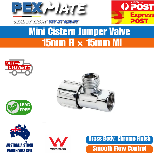 15mm Mini Cistern Cock 1/2" Chrome Plated Brass | WaterMark | Lead Free - Image 2