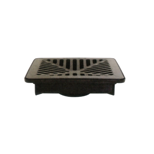225mm SHALLOW PIT WITH BLACK POLYMER GRATE FOR DRAINAGE