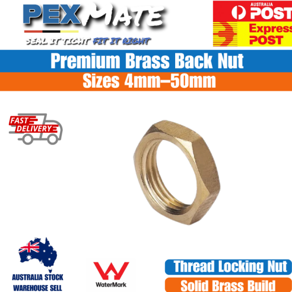 32mm Back Nut (1 1/4") Brass Fitting | WaterMark Approved - Image 2
