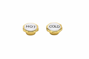 Gold Plated Tap Indicator Buttons Hot Cold (1 Pair)