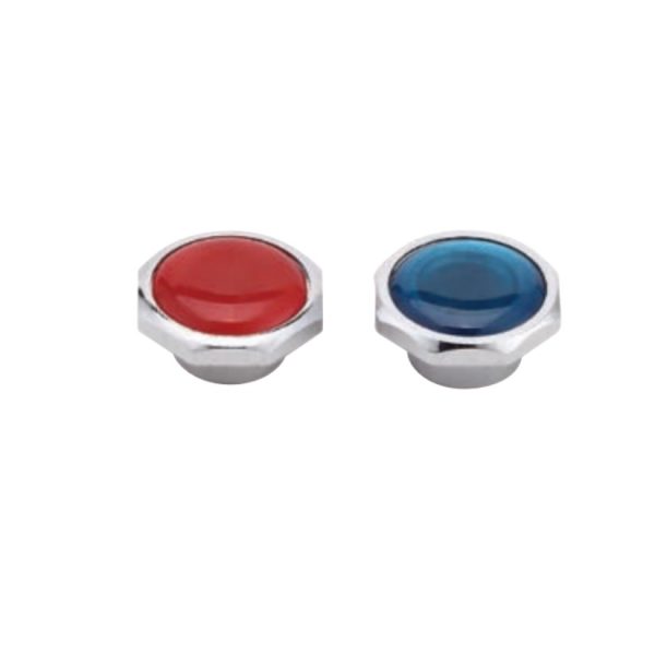 Chrome Tap Indicator Buttons Red Blue (Pair)