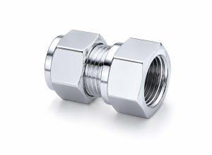 15mm Compression x 15mm FI Chrome Plated Brass Compression Union – Nylon Olive | WaterMark Approved | Lead Free