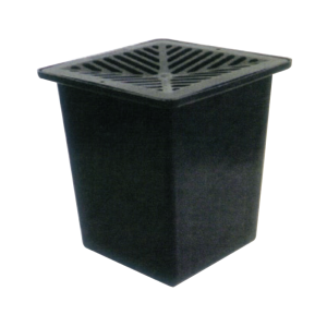 250mm RAINWATER PIT WITH BLACK POLYMER GRATE FOR DRAINAGE
