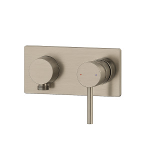BELLINO BRUSHED NICKEL WALL SHOWER MIXER WITH SHOWER OUTLET