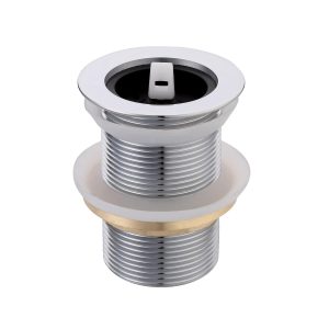 40mm x 80mm Rubber Plug and Waste Chrome Plated Basin Waste