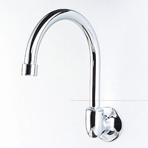 Gooseneck Wall Sink Spout 150mm x 225mm Swivel Chrome | WaterMark | Lead Free | WELS 4 Star