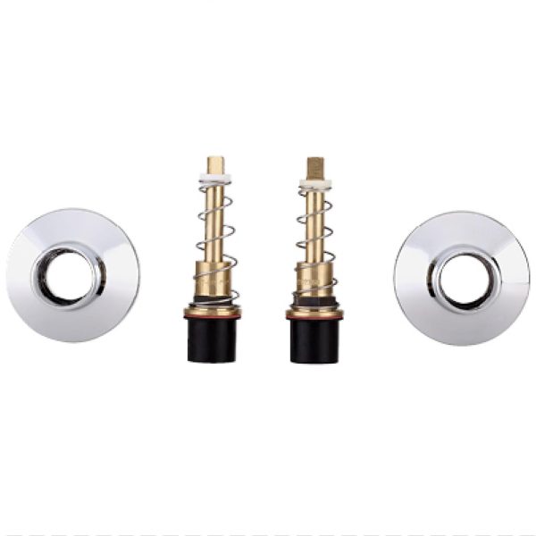 Chrome Tap Spindle Set with Flanges and Springs 66x35mm (1 Pair)