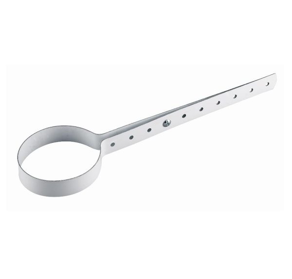 100mm WHITE ADJUSTABLE PIPE HANGER FOR PVC PIPE (10 PER PKT)