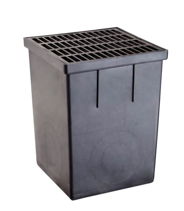 300mm STORMWATER PIT WITH BLACK POLYMER GRATE FOR DRAINAGE