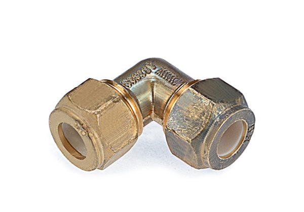 Compression Elbow 15mm x 15mm (1/2" C x 1/2" C) WaterMark Lead Free Brass Nylon Olive