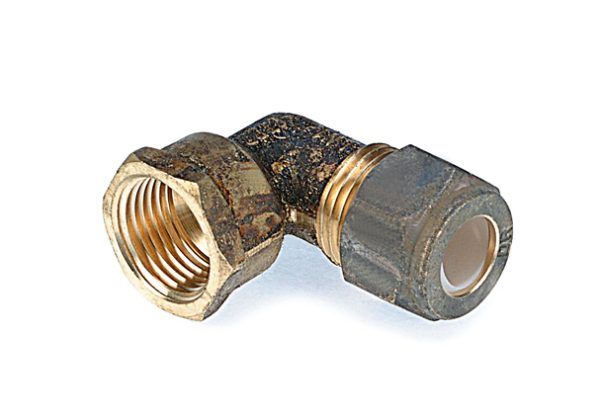 Female Compression Elbow 15mm x 15mm FI (1/2" C x 1/2" FI) WaterMark Lead Free Brass Copper Olive