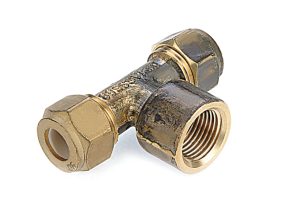 LF 15mm Compression Tee Female WaterMark Lead Free Brass (1/2" C x 1/2" C x 1/2" FI)