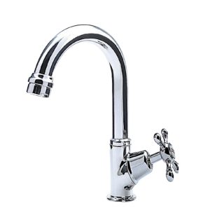 Chrome Rainwater Spout with Cross Handles 120mm x 450mm – WaterMark Lead Free WELS 4 Star