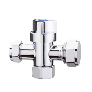 15mm Dual Isolation Stop Valve 1/4 Turn Ceramic Disc | Washing Machine Dishwasher