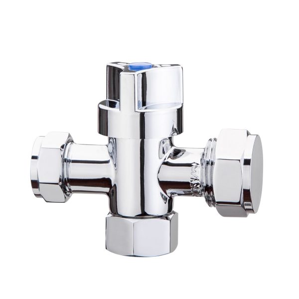 15mm Dual Isolation Stop Valve 1/4 Turn Ceramic Disc | Washing Machine Dishwasher