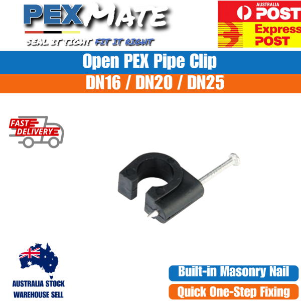 DN16 Open Clip for PEX Pipe | Masonry Nail Clip (100 Pack) - Image 2