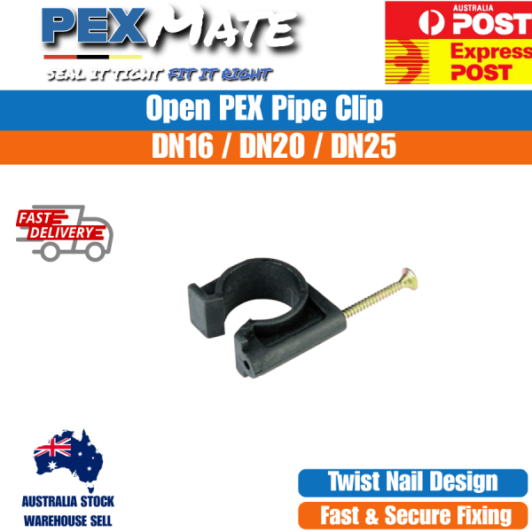 DN16 Open Clip for PEX Pipe | Tek Screw Clip (100 Pack) - Image 2