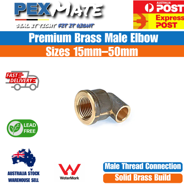 20mm x 15mm Brass Female Elbow (3/4" OD x 1/2" FI) WaterMark Approved - Image 2