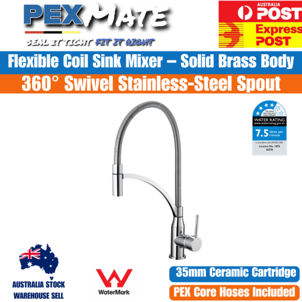Pull Down Kitchen Mixer Tap | WaterMark | Spring Sink Mixer - Image 2