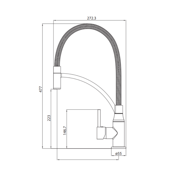 Pull Down Kitchen Mixer Tap | WaterMark | Spring Sink Mixer - Image 3
