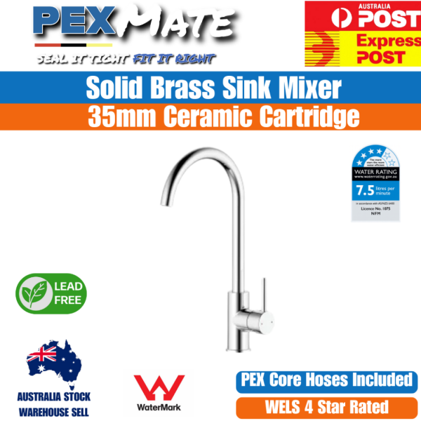 Bellino Sink Mixer Tap WELS 4 Star WaterMark Lead Free 10 Year Warranty - Image 2