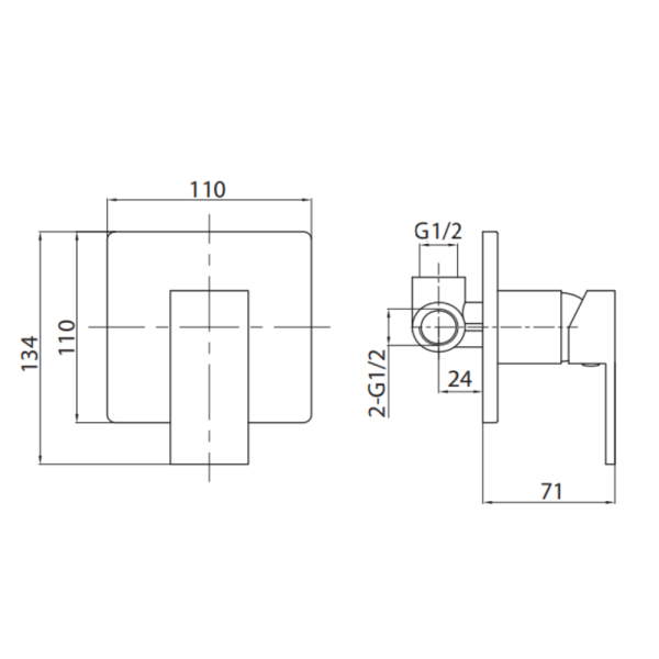 Wall Mixer Tap | WaterMark | Bathroom Shower Mixer - Image 3