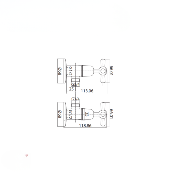 Washing Machine Tap Set Chrome WaterMark Lead Free Laundry Tapware - Image 3