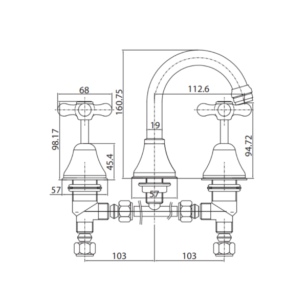 3 Piece Basin Set | WaterMark | Lead Free | WELS 4 Star - Image 3