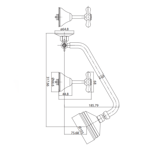 Shower Set Tap | WaterMark | 1/4 Turn | Ceramic Cartridge | Chrome - Image 3