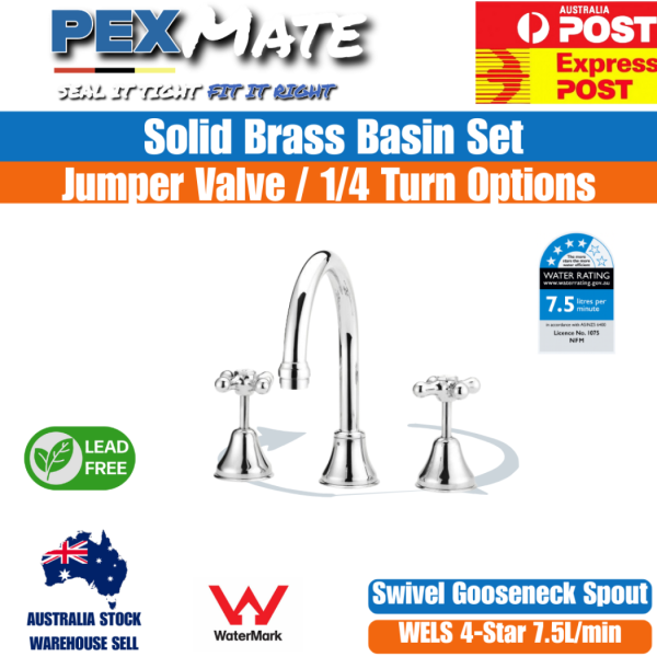 3 Piece Kitchen Tap Set 1/4 Turn | WaterMark | Lead Free | WELS 4 Star - Image 2