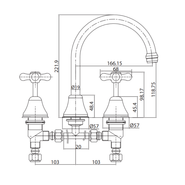 3 Piece Kitchen Tap Set 1/4 Turn | WaterMark | Lead Free | WELS 4 Star - Image 3