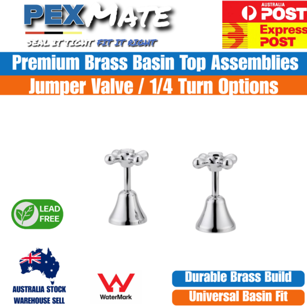 Jumper Valve Tap Handles | WaterMark | Lead Free | Hot Cold Set - Image 2