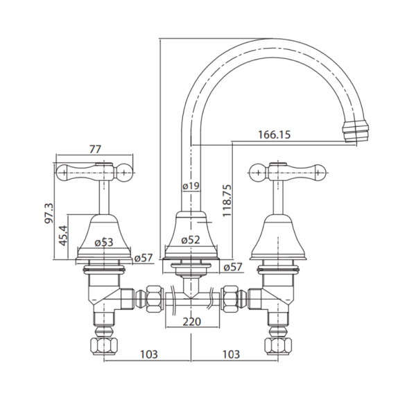 Lever Sink Set Tap | WaterMark | Lead Free | 1/4 Turn | Ceramic | Chrome - Image 3