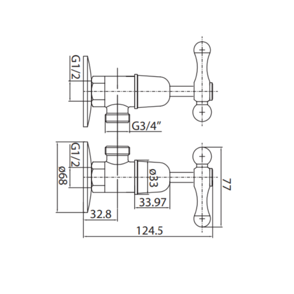 Lever Washing Machine Tap Set | WaterMark | Lead Free | 1/4 Turn | Ceramic | Chrome - Image 3