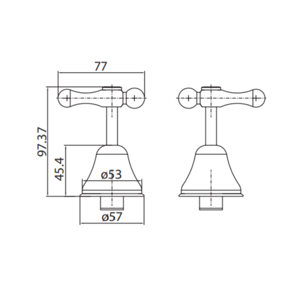 Lever Basin Top Assemblies | WaterMark | Lead Free | 1/4 Turn | Ceramic | Chrome - Image 3