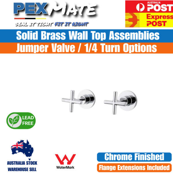 Wall Top Assemblies Cross Handle | WaterMark | Lead Free | 1/4 Turn | Ceramic | Chrome - Image 2