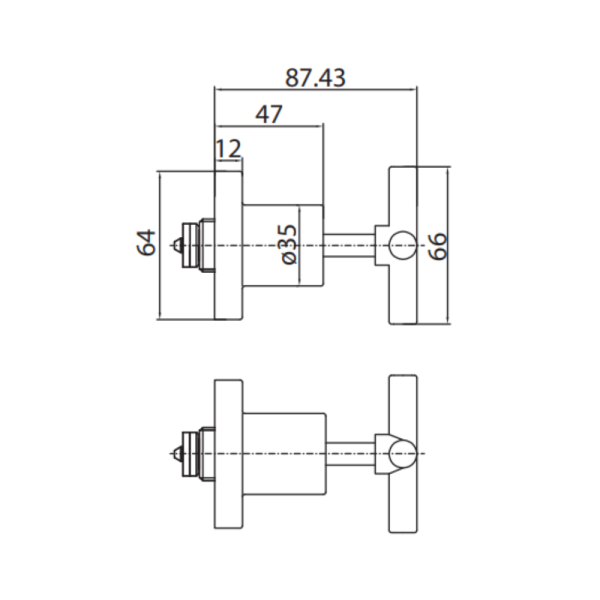 Wall Top Assemblies Cross Handle | WaterMark | Lead Free | 1/4 Turn | Ceramic | Chrome - Image 3
