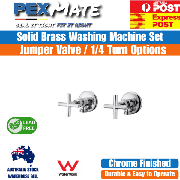 Bellino Washing Machine Set Chrome Jumper Valve WaterMark Lead Free - Image 2