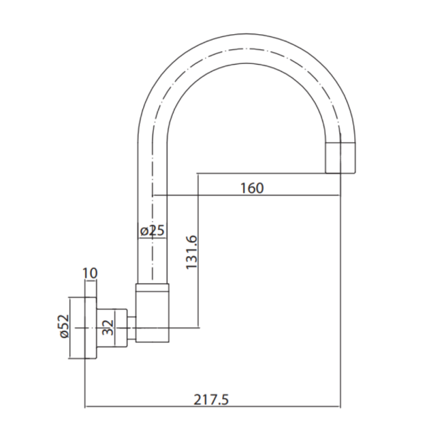 LF Bellino Wall Sink Outlet Tap | WaterMark | Lead Free Brass | WELS 5 Star - Image 3