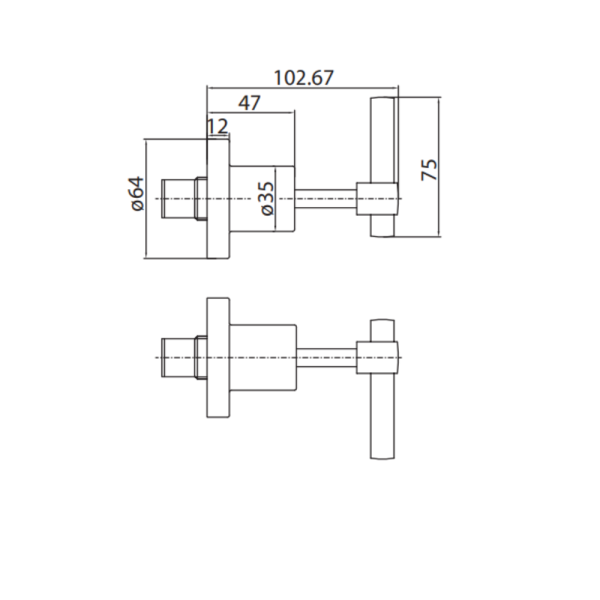 Lever Wall Top Assemblies | WaterMark | Lead Free Brass | 1/4 Turn Tap Assemblies - Image 3