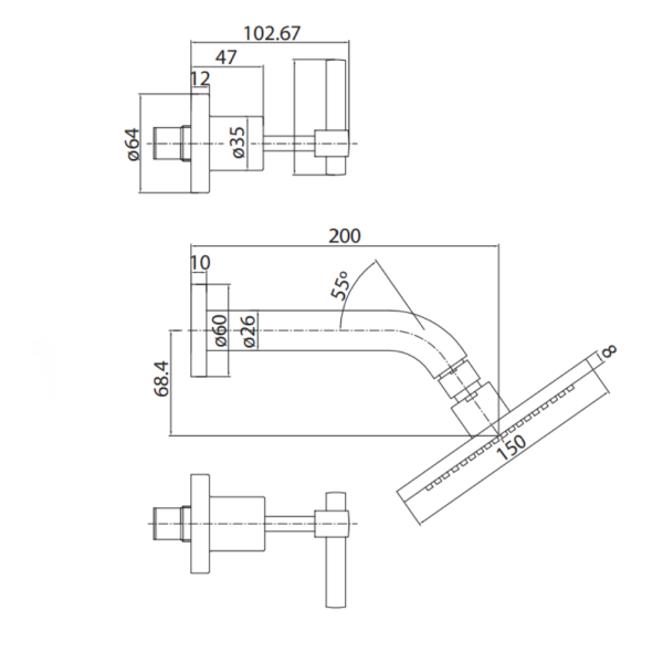 Lever Shower Set | WaterMark Approved | WELS 3 Star | Brass Shower Set - Image 3